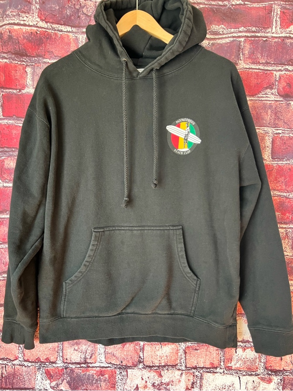 Moondoggies Beach Club Black Graphic Hoodie